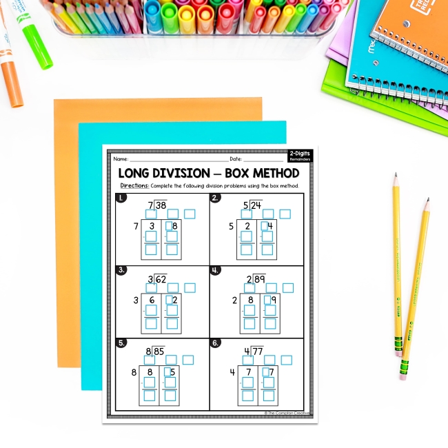 Box Method Division Worksheets: Stress-Free Scaffolding for ...
