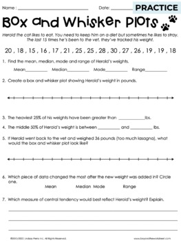 Box and Whisker Plots Practice Worksheet worksheets library
