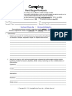 boy scout camping merit badge worksheet