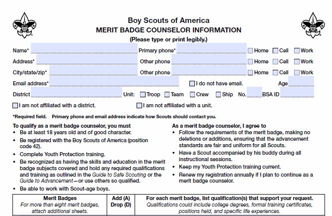 boy scout merit badge templates
