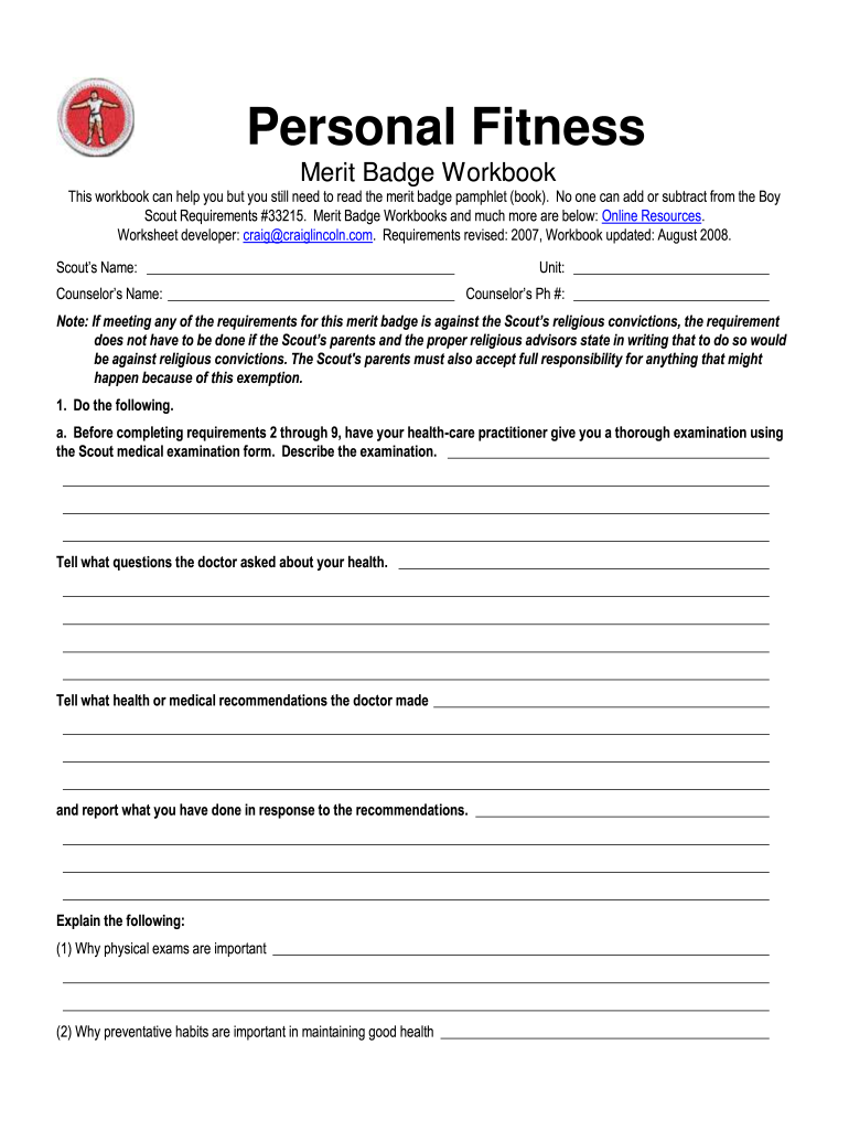 Merit badge worksheets: Fill out &  sign online | DocHub