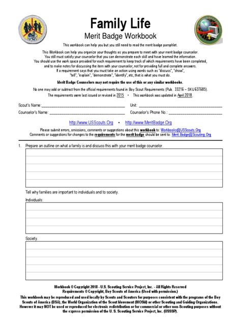 boy scout personal fitness merit badge worksheet
