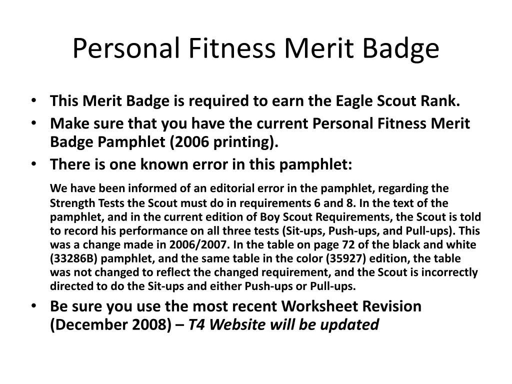 boy scout personal fitness merit badge worksheet