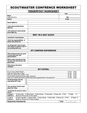 Fillable Online bsatroop1 Tenderfoot Scoutmaster Conference ...