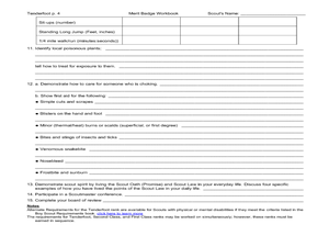 boy scout tenderfoot worksheet