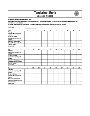 boy scout tenderfoot worksheet