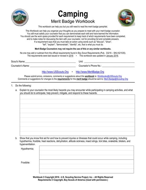 boy scout worksheet