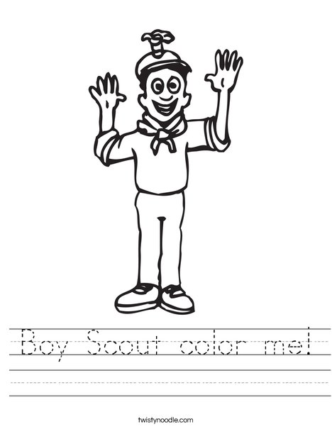Boy Scout color me Worksheet - Twisty Noodle
