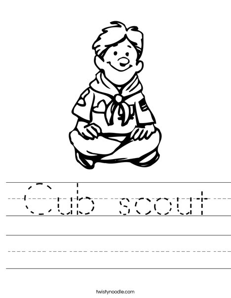 Cub scout Worksheet - Twisty Noodle