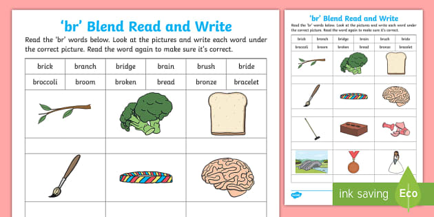 br Blends Worksheet | Phonics | Primary Teaching Resources