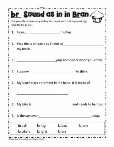 br blend worksheet