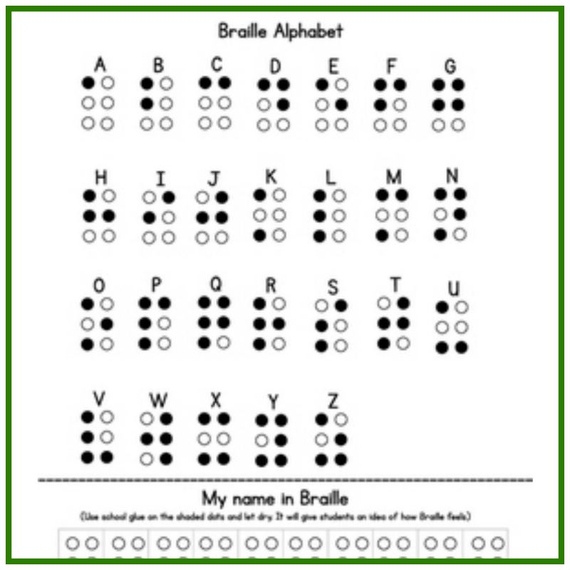 Braille Printable - Worksheets Library