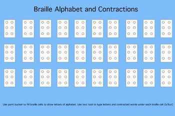 Editable Braille Worksheet - Adobe Photoshop, Printable, Editable