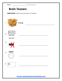 brain puzzle worksheet with answers
