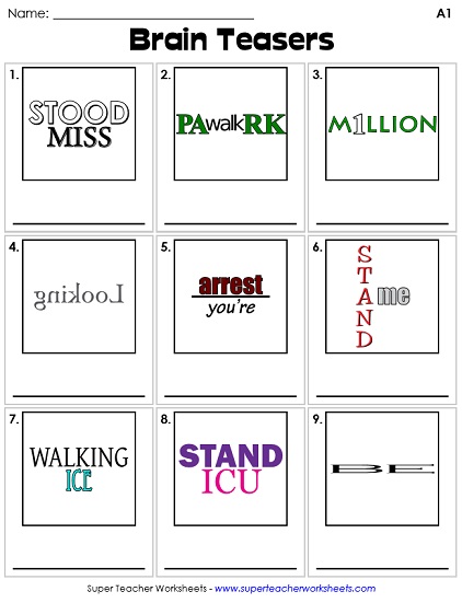 brain teasers worksheet pdf