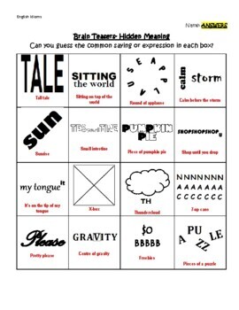 brain teasers worksheet with answers