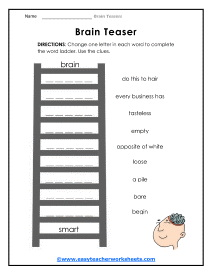 Brain Teaser Worksheets
