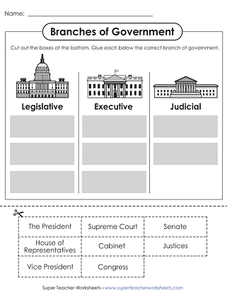 branches of government worksheet pdf