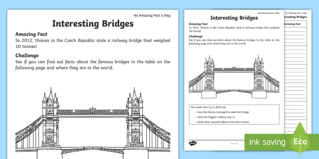 Interesting Bridges Worksheet / Worksheet (teacher made)