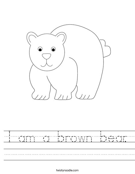 I am a brown bear Worksheet - Twisty Noodle
