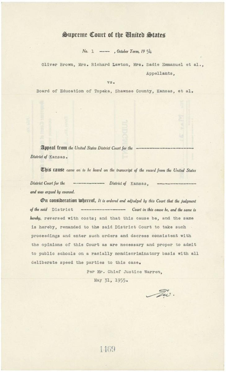 brown v board of education worksheet