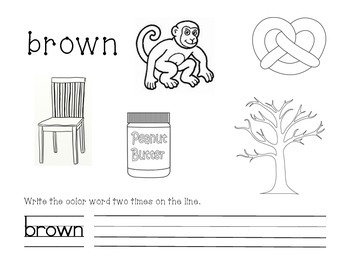 Brown Color and Write Worksheet by Vicky Raymond worksheets library