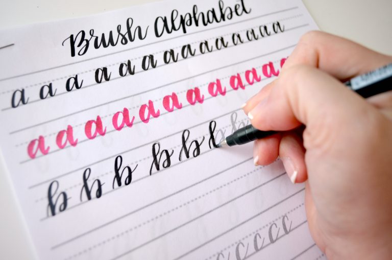 brush lettering worksheet blank