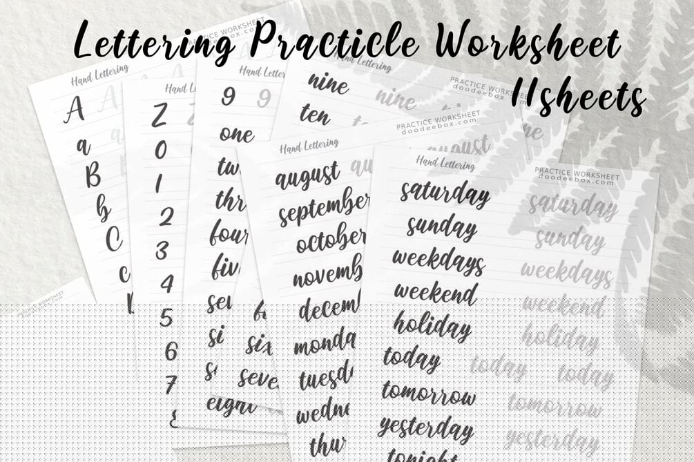 Hand Lettering Practice Sheets Practice Worksheets Calligraphy ...