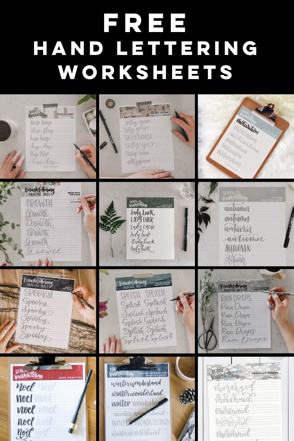 brush pen calligraphy worksheet