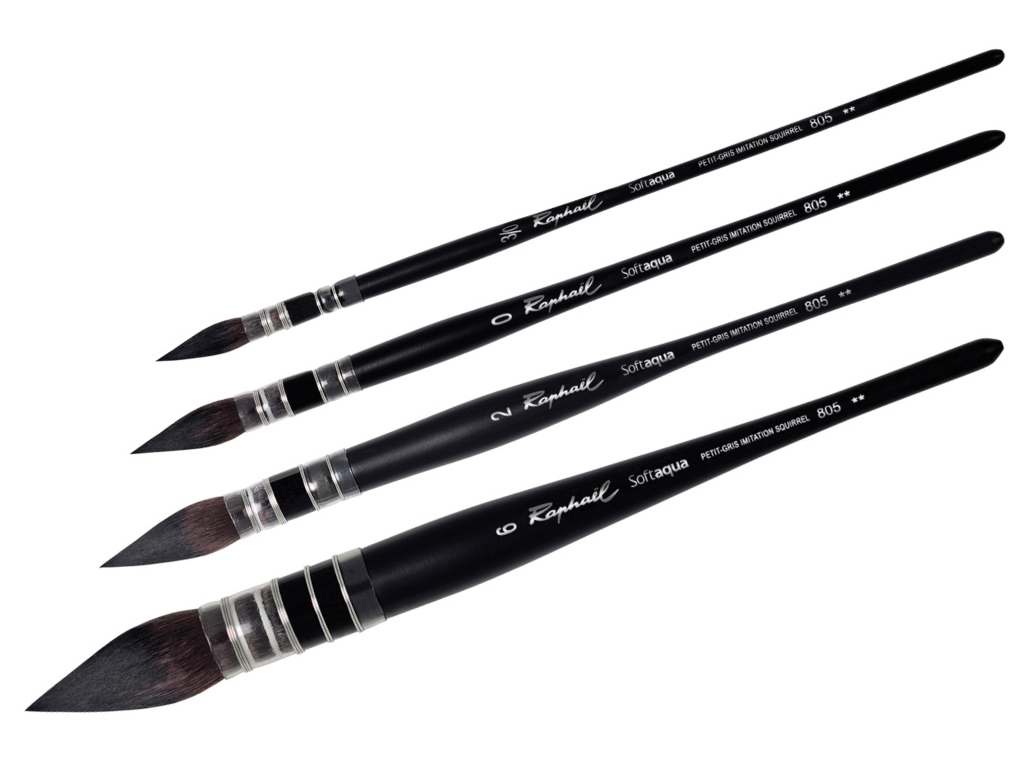 Raphael SoftAqua Synthetic, Watercolor Brush, Series 805, Quill,  Exceptional Synthetic Fiber Quill Brush,for Watercolorists