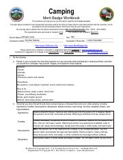 bsa camping merit badge worksheet