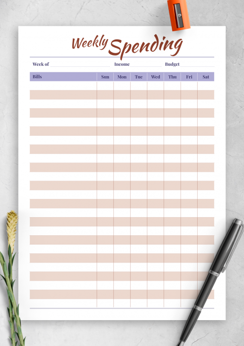 Printable Budget Templates - Download PDF A4, A5, Letter size