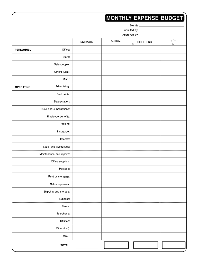 Monthly Expenses List - Fill Online, Printable, Fillable, Blank ...