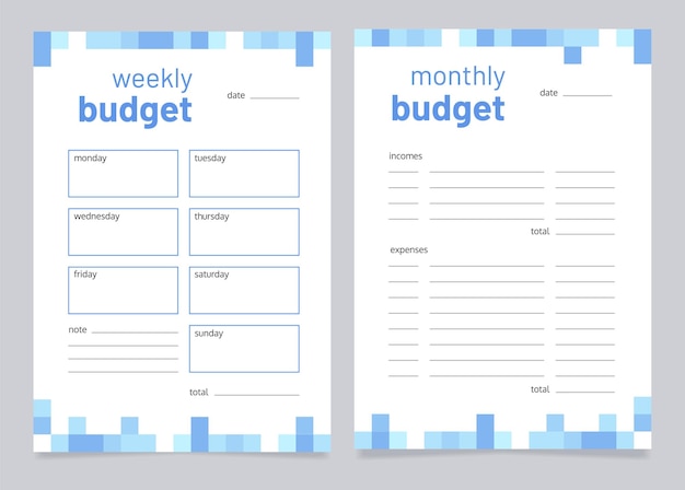 Premium Vector | Planning budget worksheet design template Blank ...