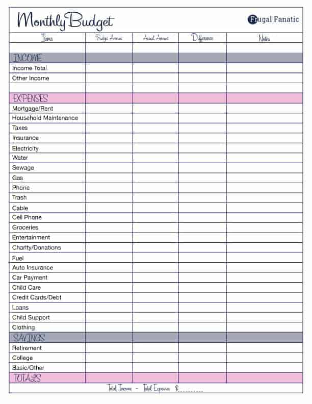 25 Free Printable Budget Templates Thatll Help You Save