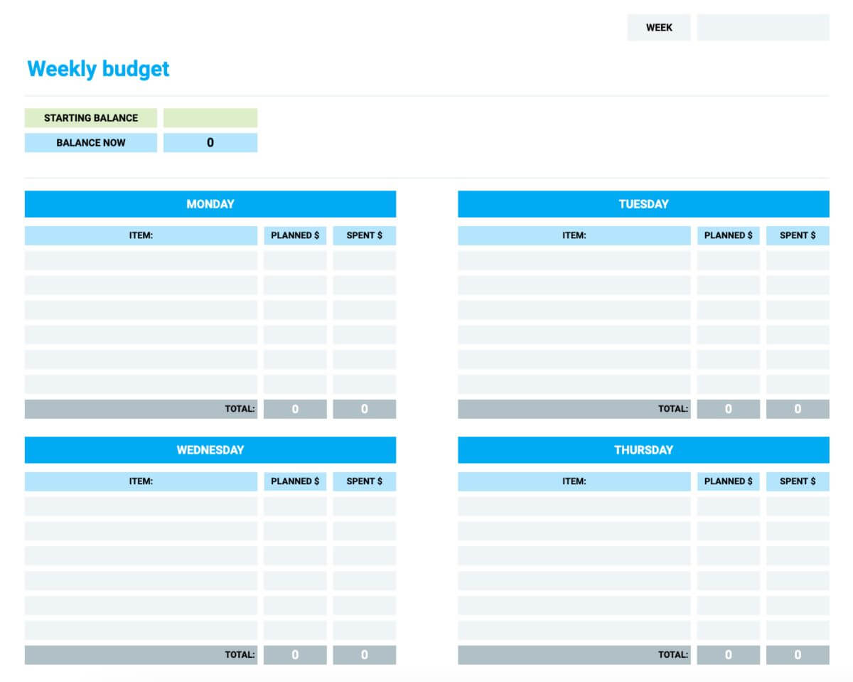 12 free budget planning templates