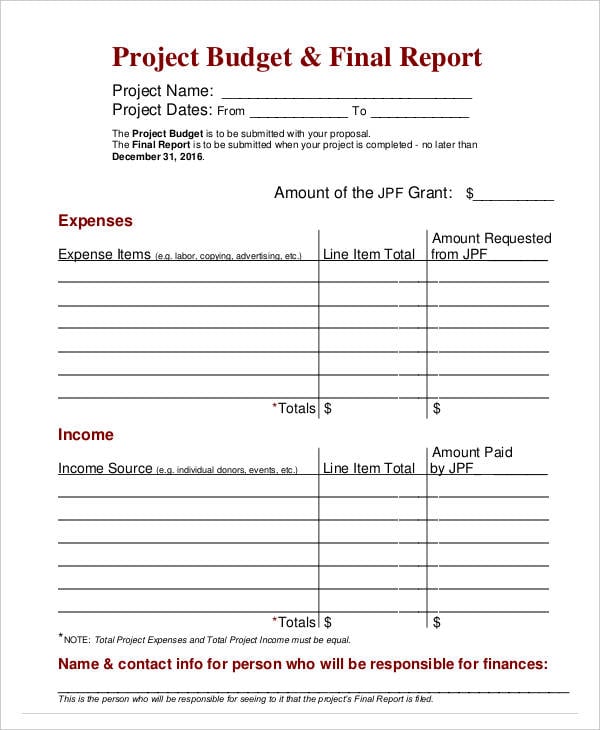 Budget Report Template - 14+ Free Word, PDF Format Download