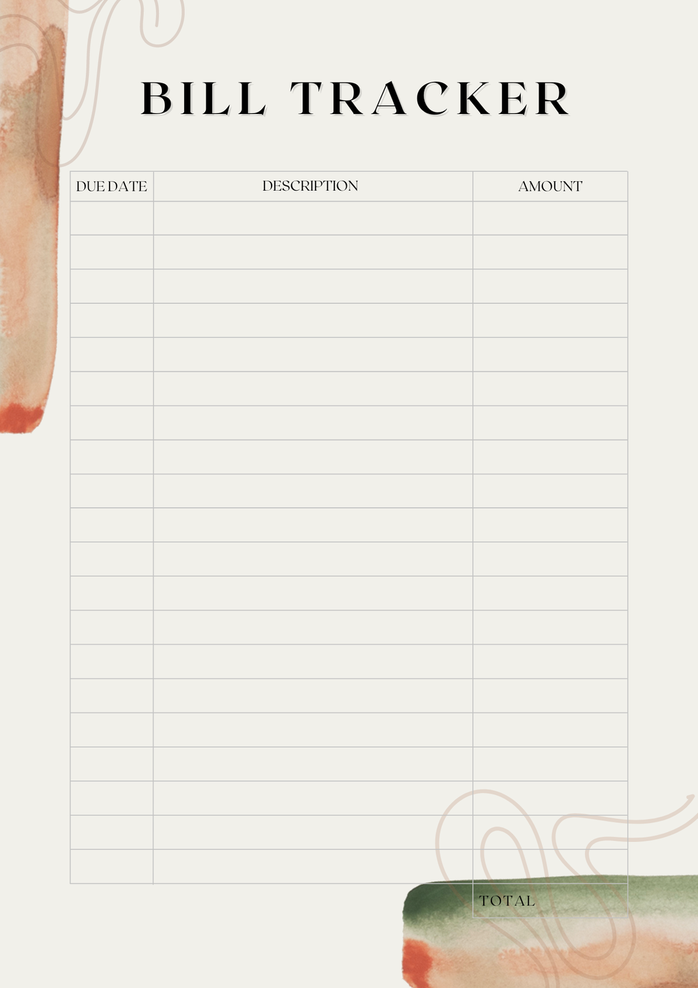 Printable Budget Worksheet | US Letter &  A4 PDF | FREE Download ...