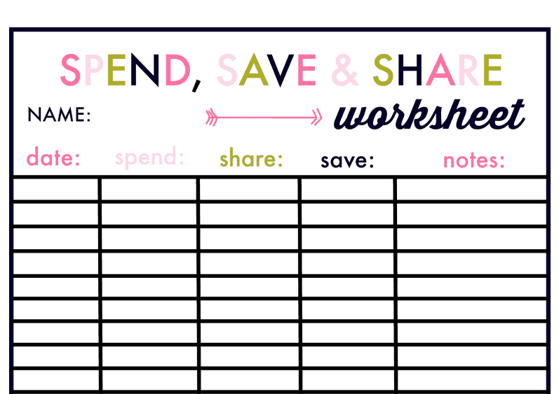 budget worksheet for kids