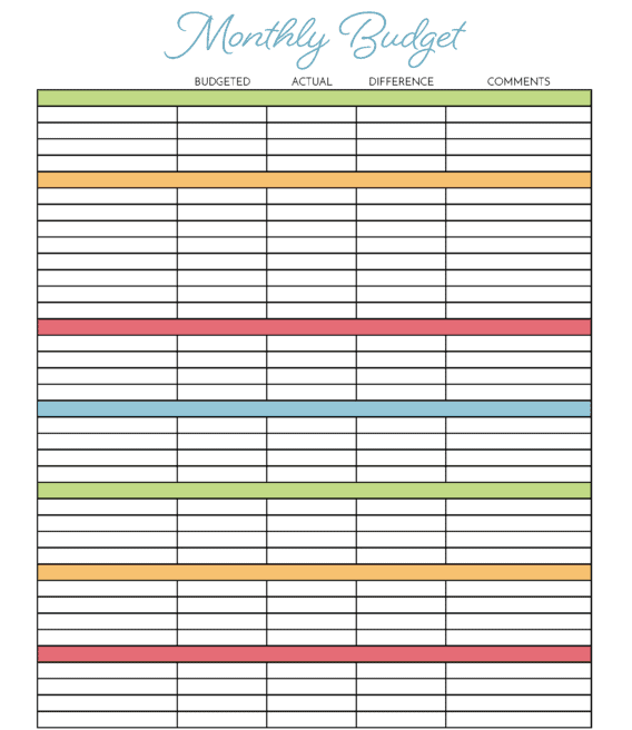 10 Free Printable Budget Worksheets