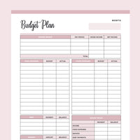 Printable Budget Worksheet | US Letter &  A4 PDF | FREE Download ...