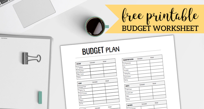 Free Printable Monthly Budget Worksheet - Paper Trail Design