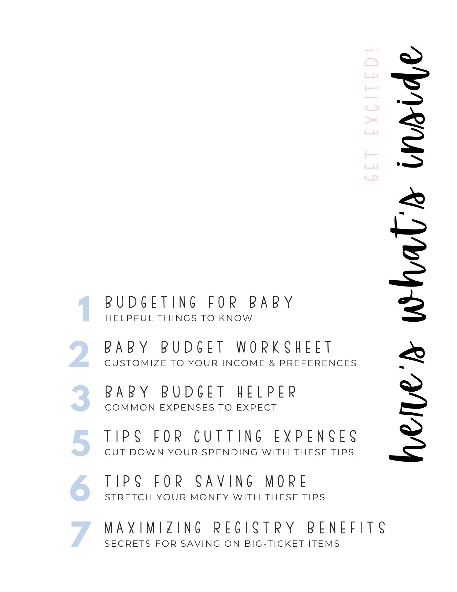 budgeting for baby worksheet