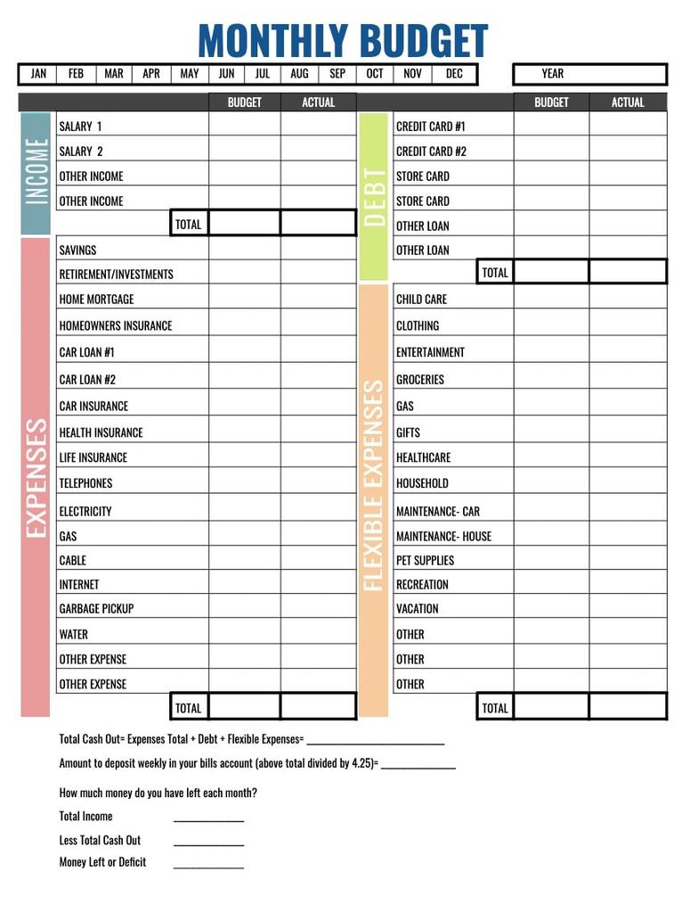22 Free Budget Printables to Track Your Familys Expenses