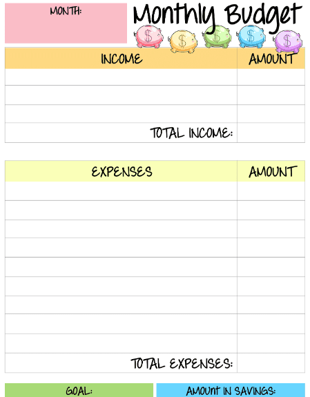 13 Kids Budget Worksheets (Plus Sample Budget Template for Teenagers)