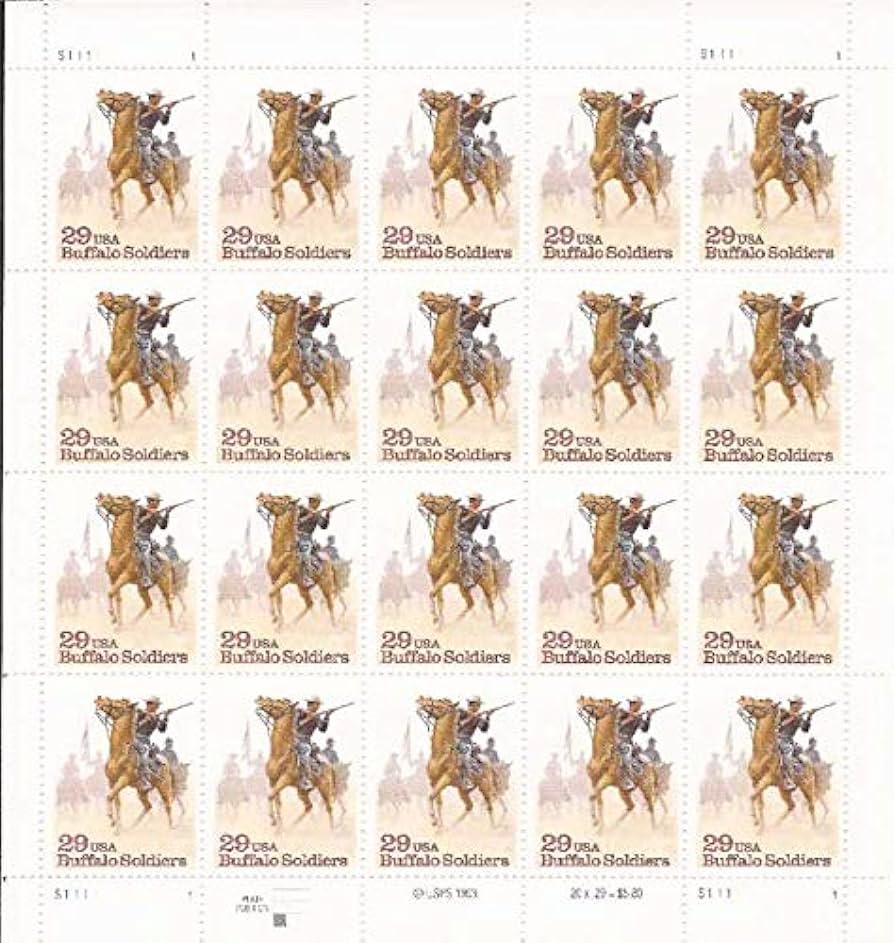 Buffalo Soldiers Sheet of 20 x 29 Cent US Postage Stamp Scot #2818