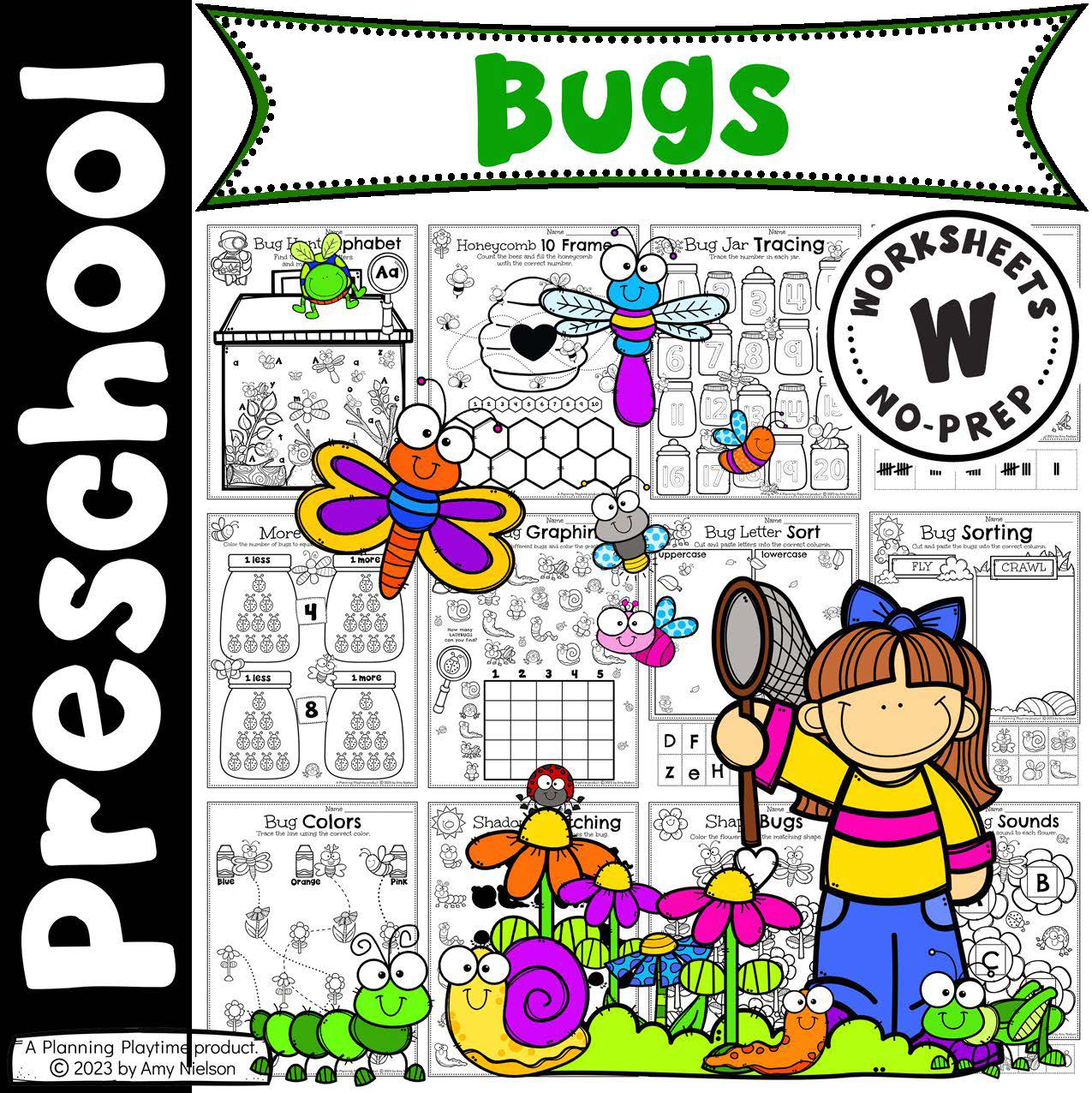 Bug Worksheets for Preschool - Planning Playtime