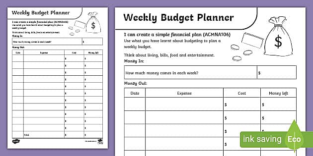 buget worksheet