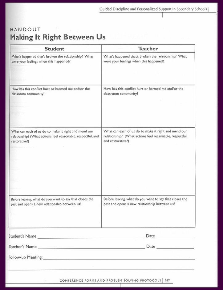 Worksheets - Building Relationships in Secondary Classrooms: A ...