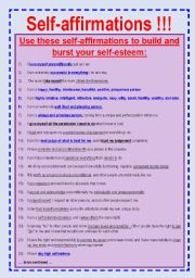 Self-Esteem Worksheets for Kids and Teens